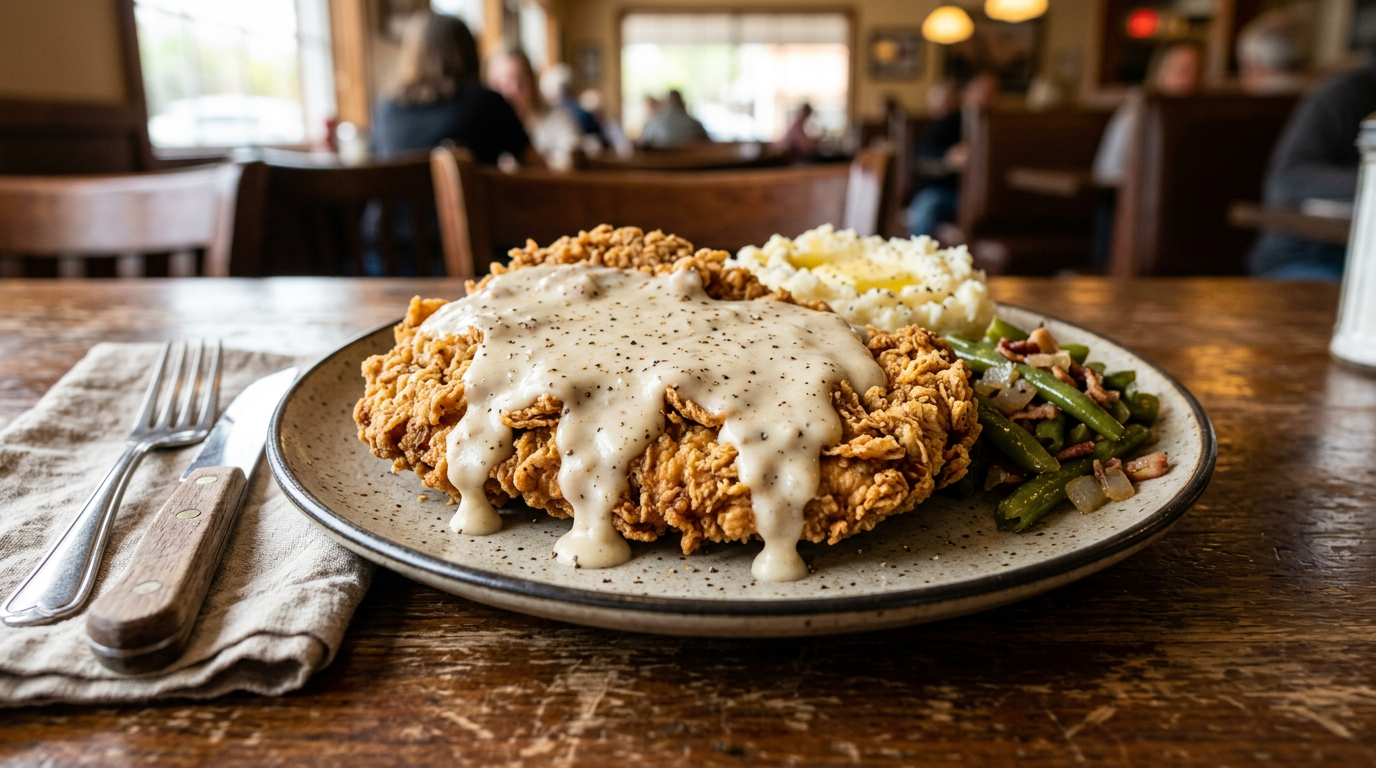 Chicken Fried Steak with White Gravy