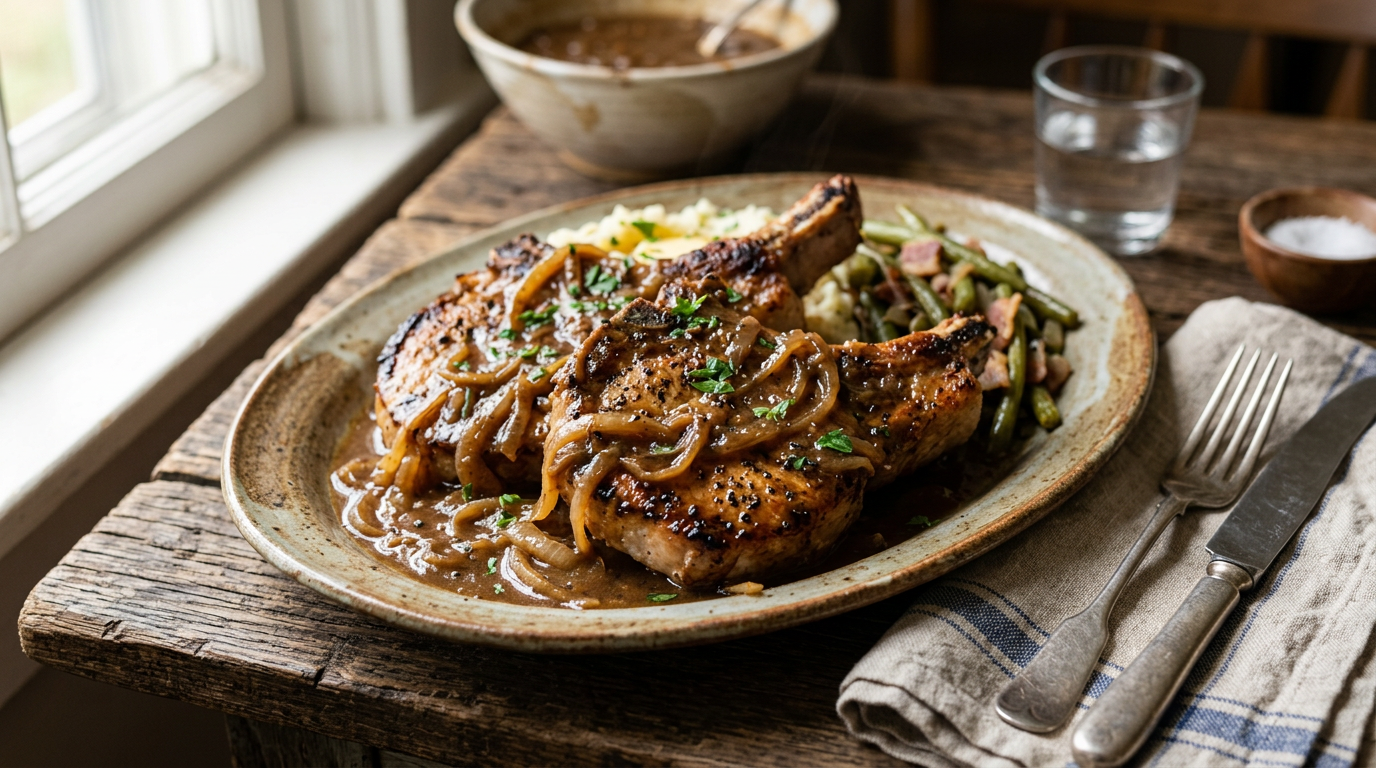 Smothered Pork Chops with Onion Gravy