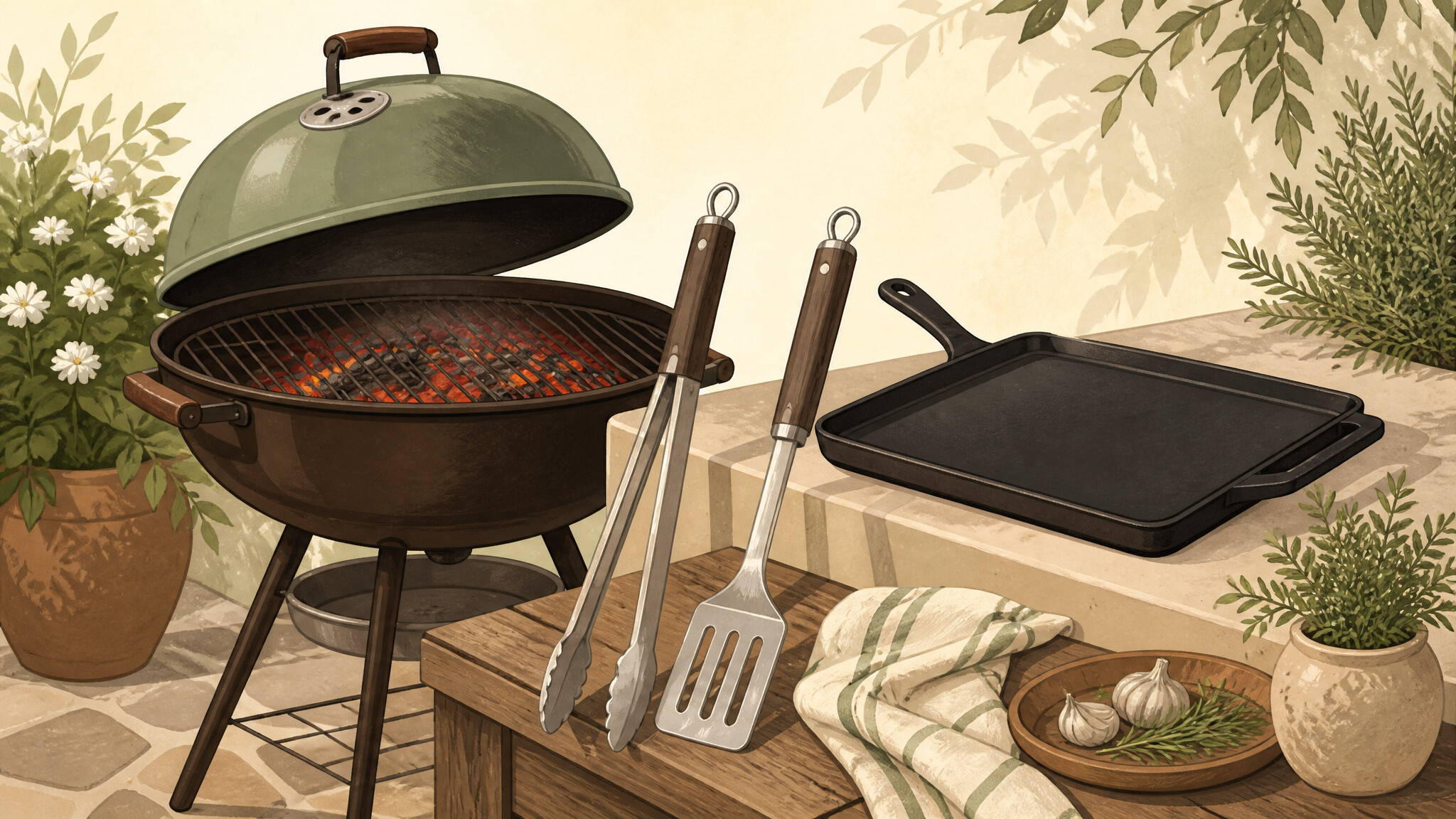 Illustration of grilling & outdoor cooking