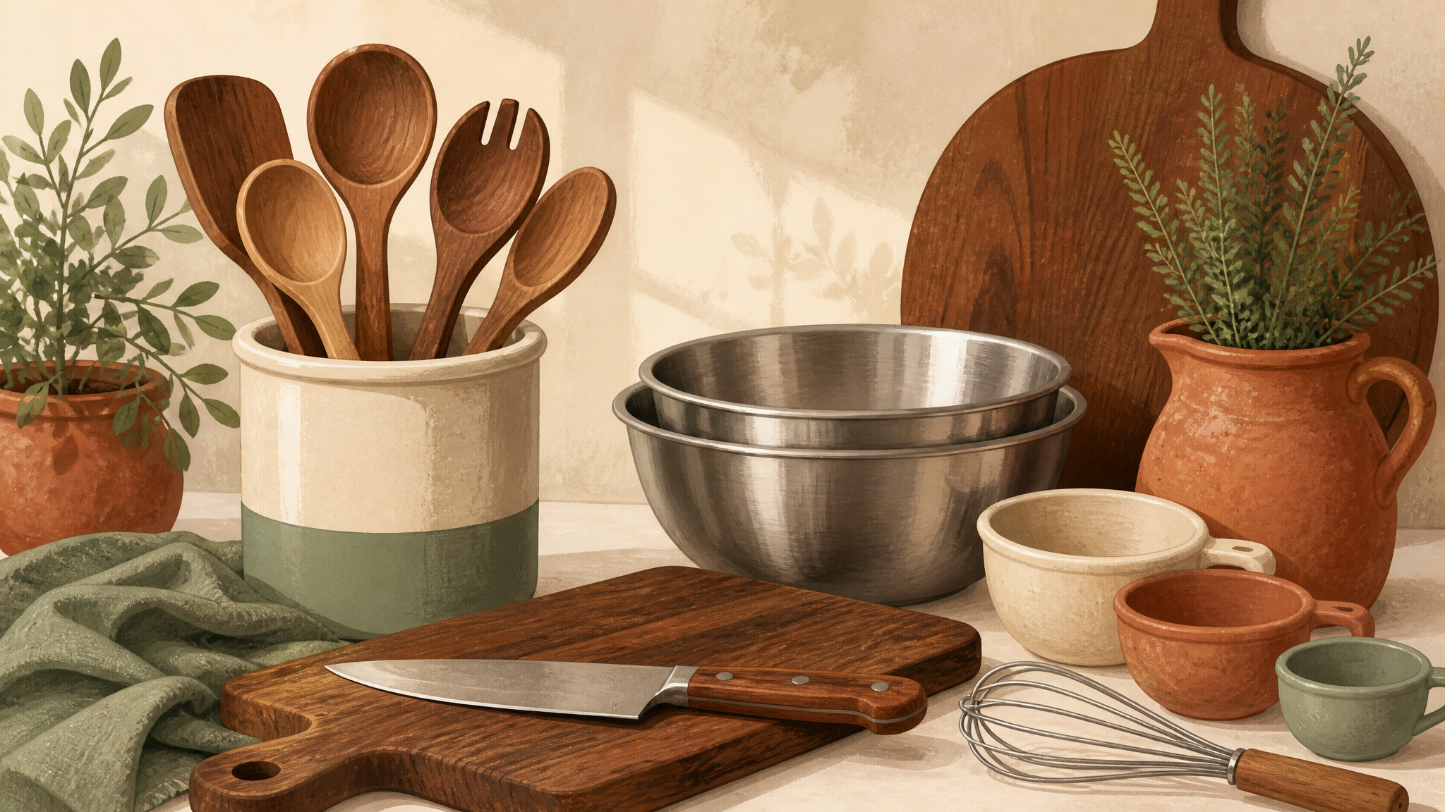 Illustration of prep tools & utensils