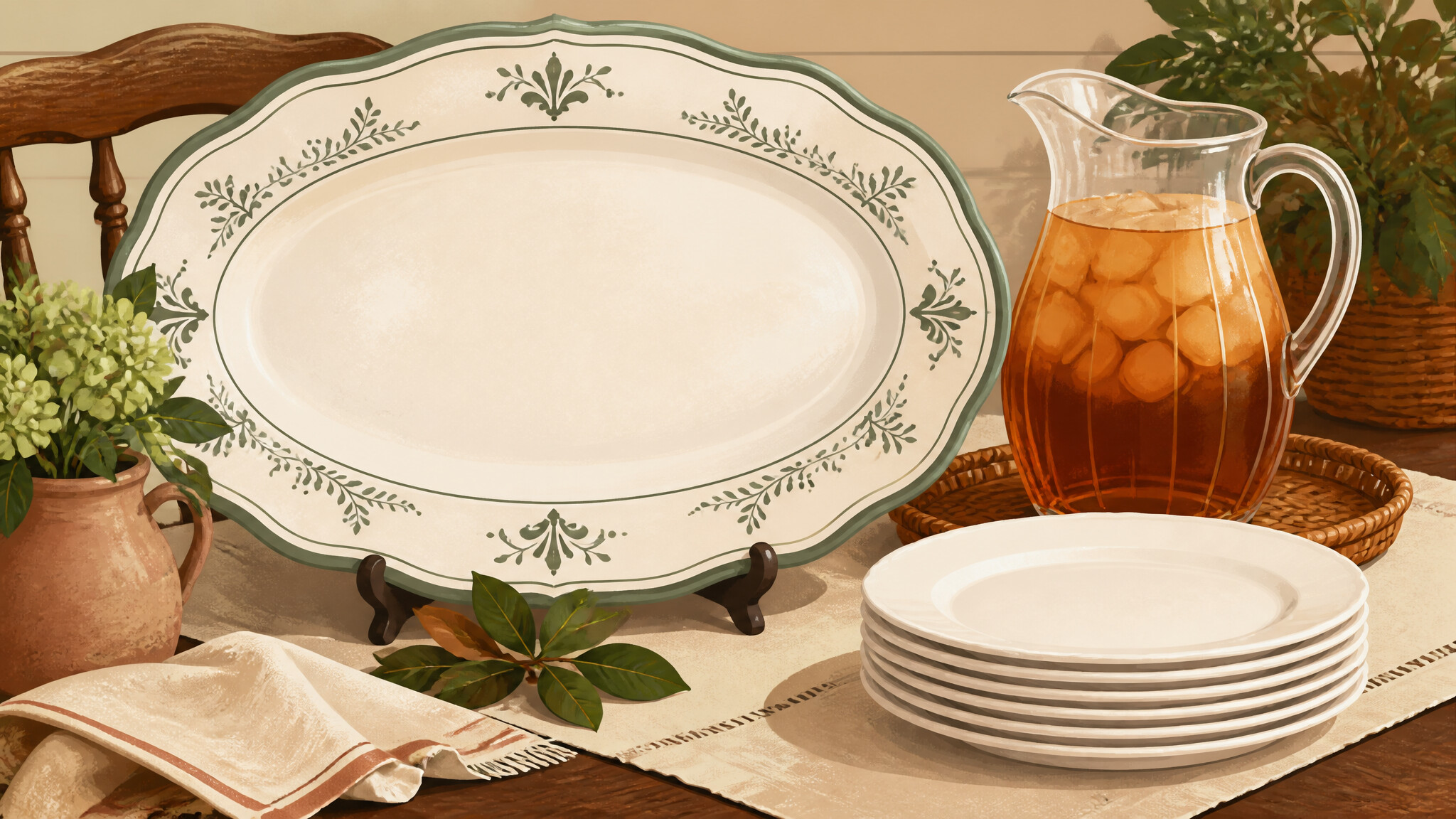 Illustration of serving & entertaining