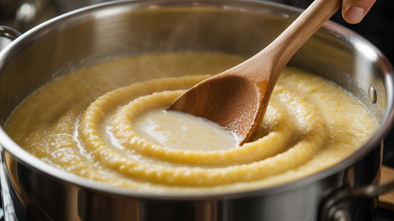 Perfectly Creamy Grits: Stirring Method